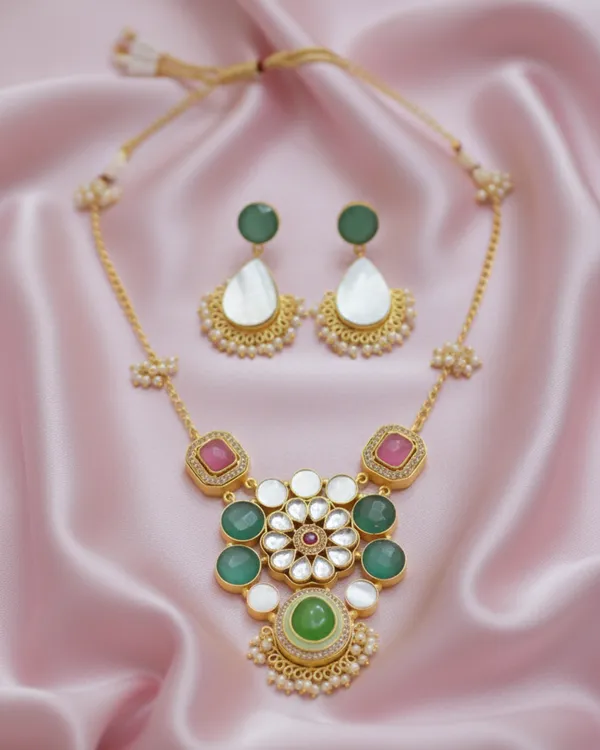 Multicolor_Brass_Necklace_Set_For_Women
